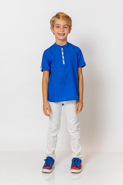 InCity Kids Boys Solid Short Sleeve Button Up Shirt InCity Boys & Girls