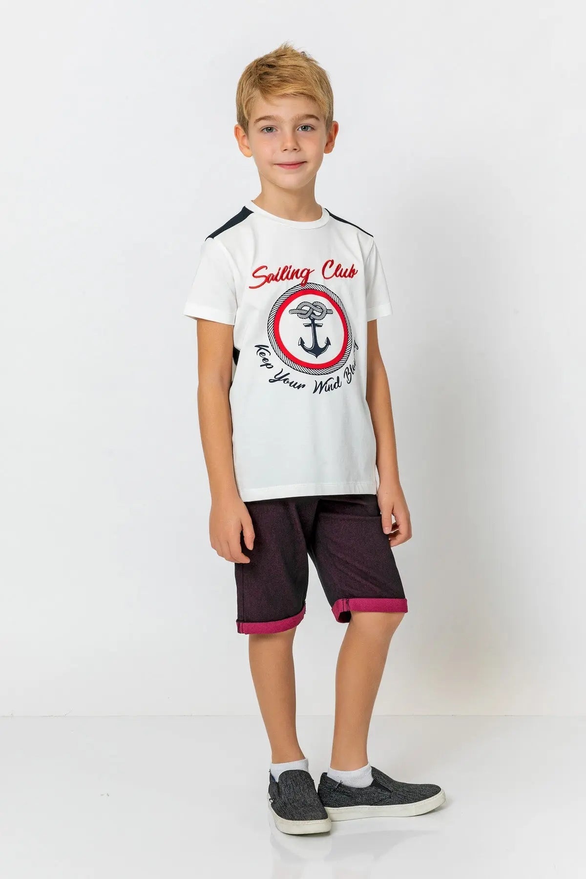 InCity Kids Boys Short Sleeve Printed Anchor T-Shirt InCity Boys & Girls