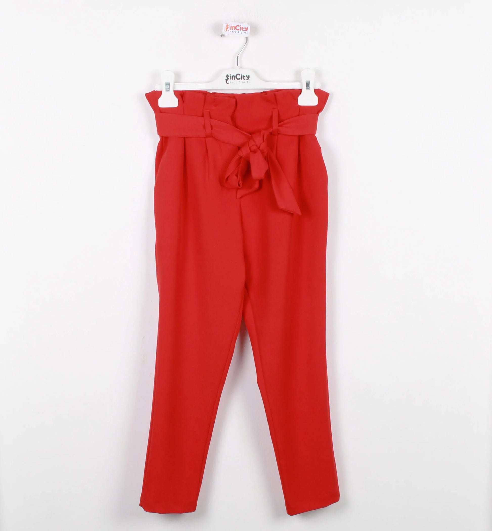 InCity Kids Girls Ribbon Belted Straight Leg Dress Pants InCity Boys & Girls