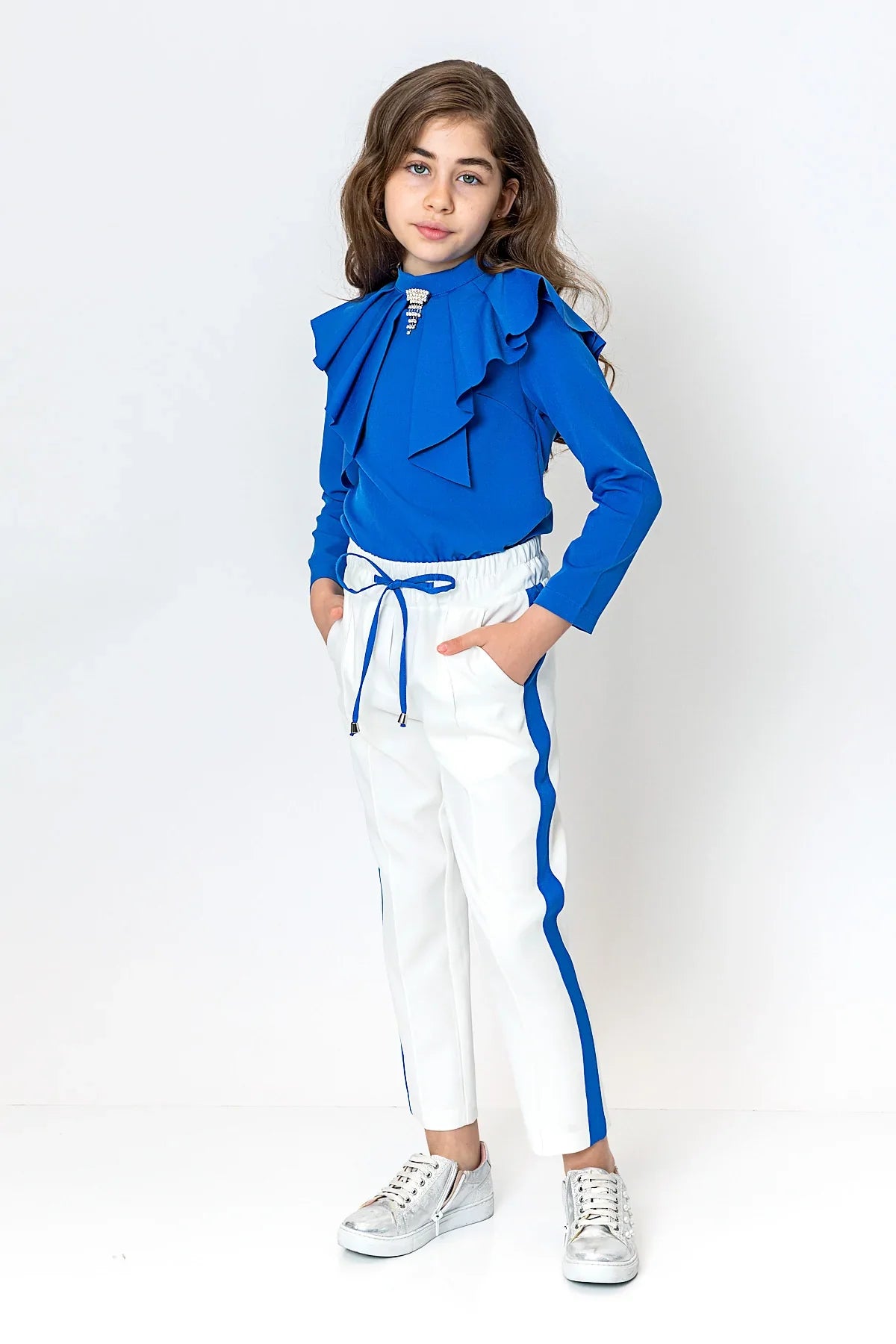 InCity Kids Girls Elastic Waist Side Striped Straight Leg Pants InCity Boys & Girls