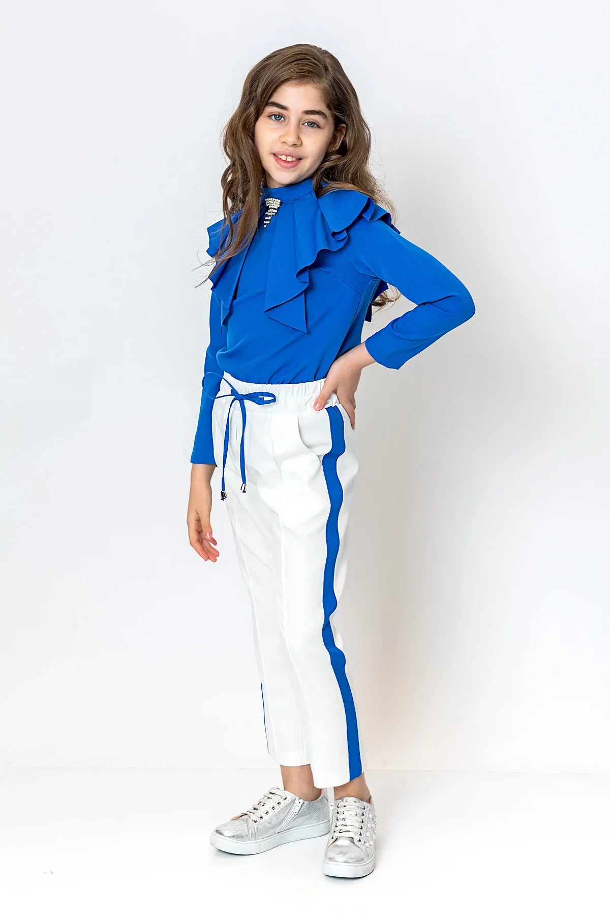 InCity Kids Girls Elastic Waist Side Striped Straight Leg Pants InCity Boys & Girls
