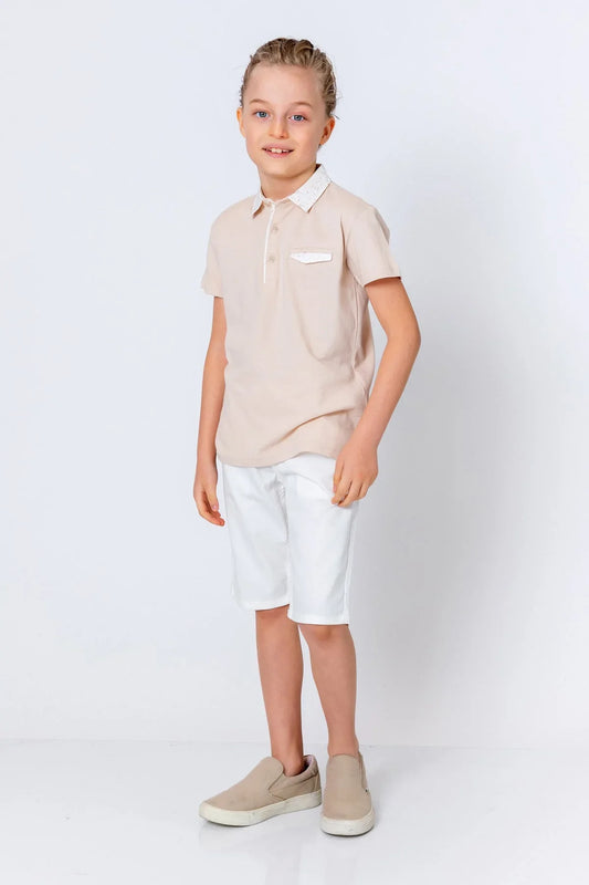 InCity Kids Boys Button Short Sleeve Collared Polo Shirt InCity Boys & Girls