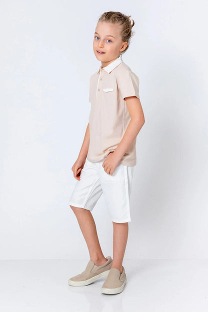 InCity Kids Boys Button Short Sleeve Collared Polo Shirt InCity Boys & Girls