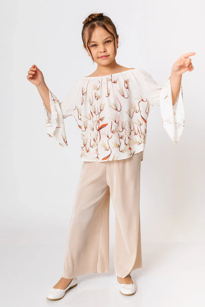 InCity Kids Girls Scoop Neck Floral Blouse InCity Boys & Girls