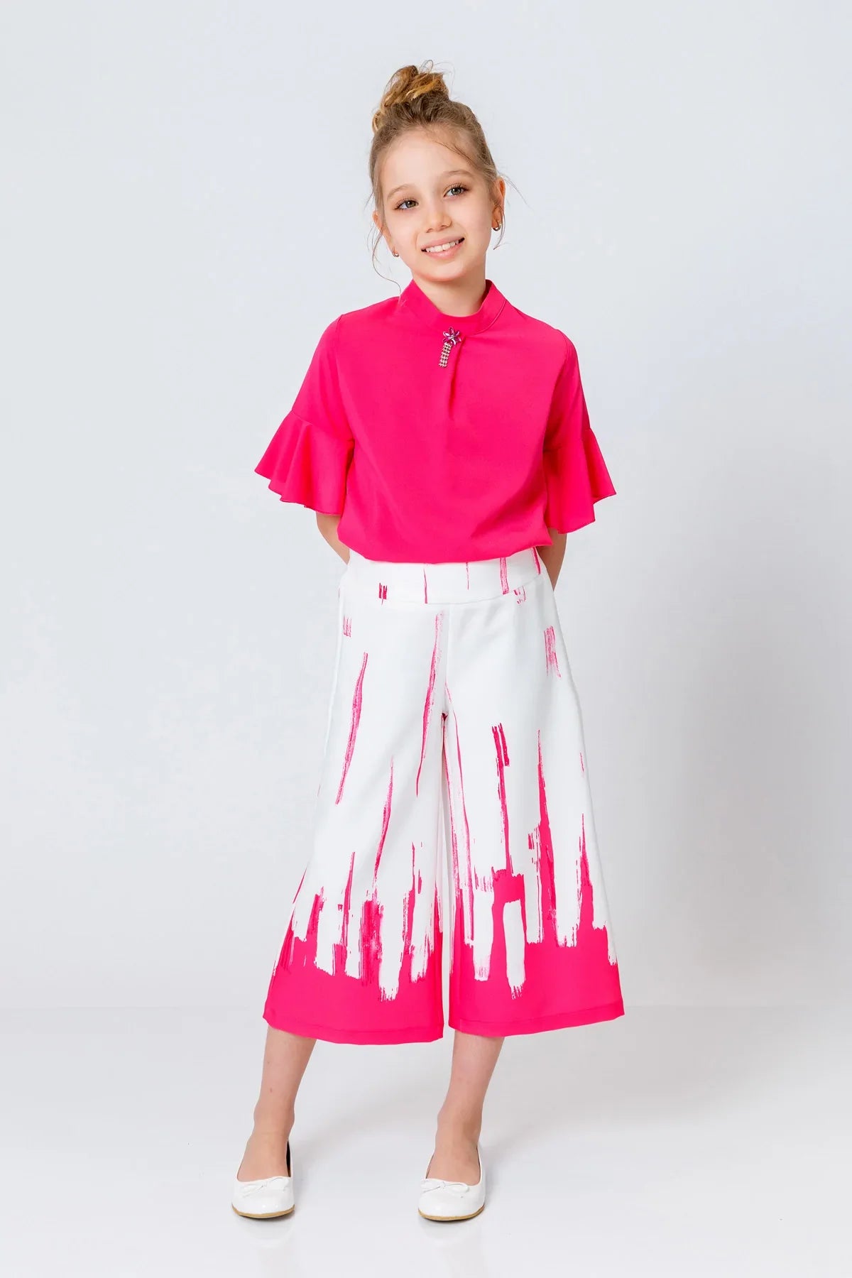 InCity Kids Girls Wide Leg Printed Fashion Dress Pants InCity Boys & Girls