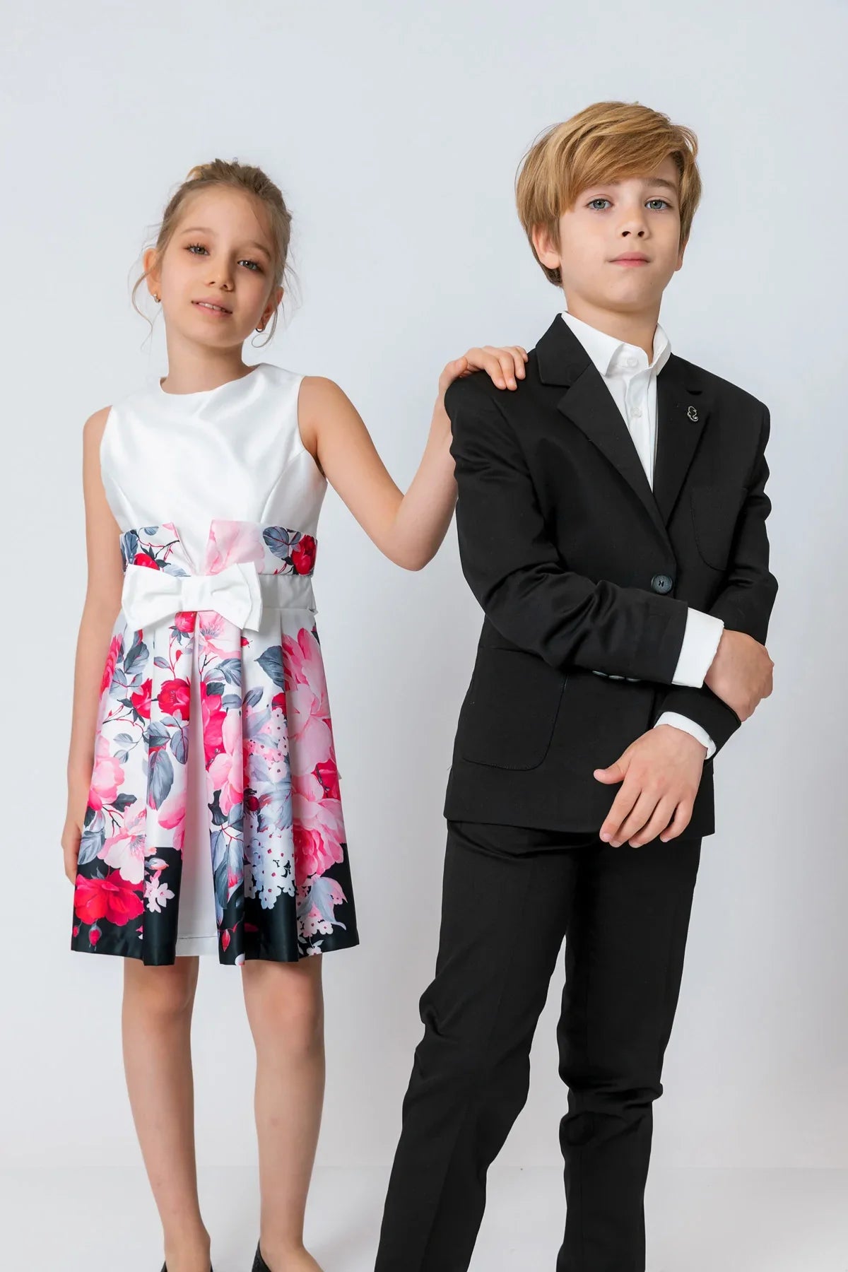 InCity Kids Girls Floral Print Ribbon Fashion Dress InCity Boys & Girls