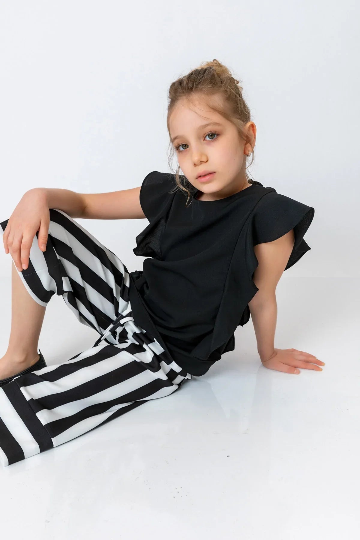 InCity Kids Girls Solid Back Zipper Sleeveless Butterfly Dress Blouse InCity Boys & Girls