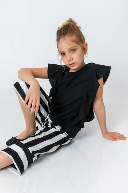 InCity Kids Girls Solid Back Zipper Sleeveless Butterfly Dress Blouse InCity Boys & Girls