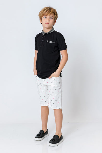 InCity Kids Boys Collared Mock Chest Pocket Short Sleeve Polo Shirt InCity Boys & Girls
