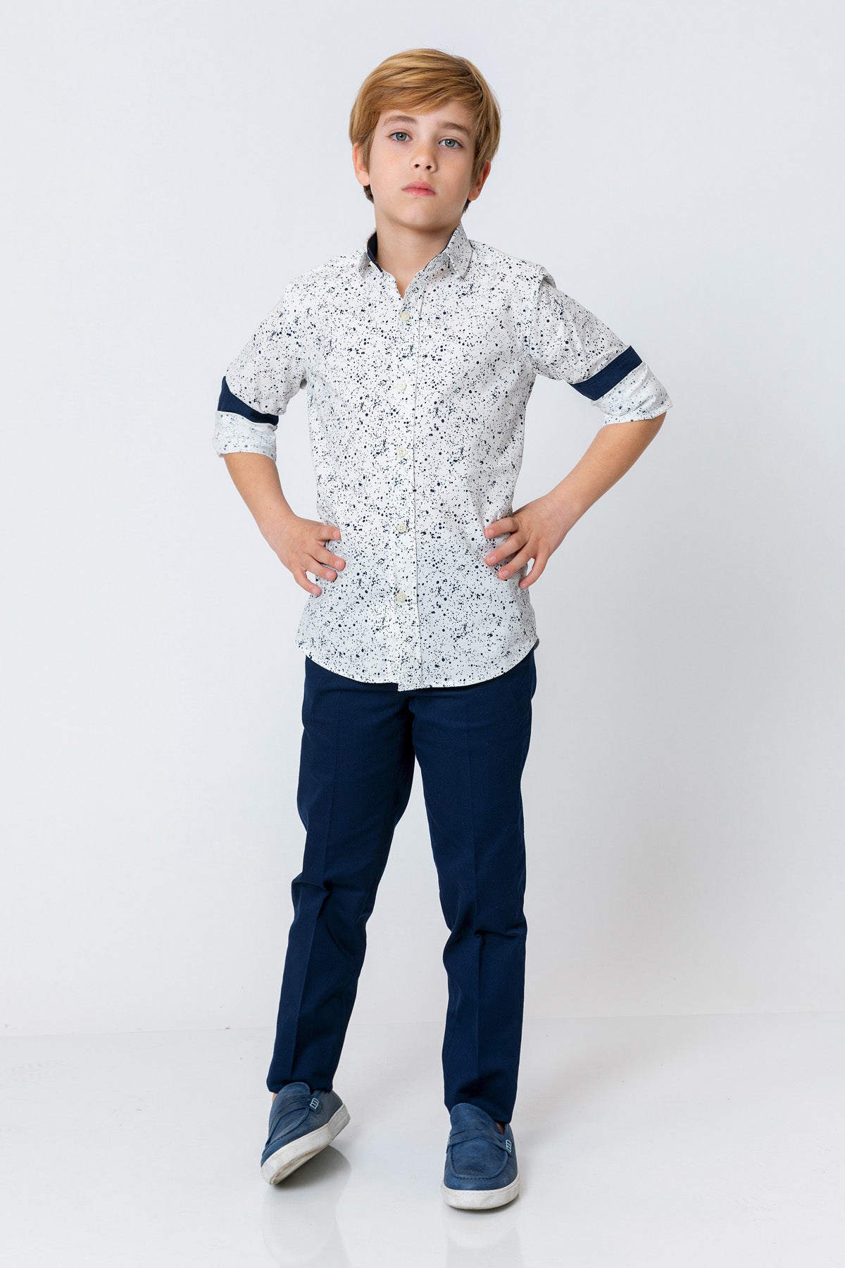 InCity Kids Boys Collared Long Sleeve Button Down Fashion Shirt InCity Boys & Girls