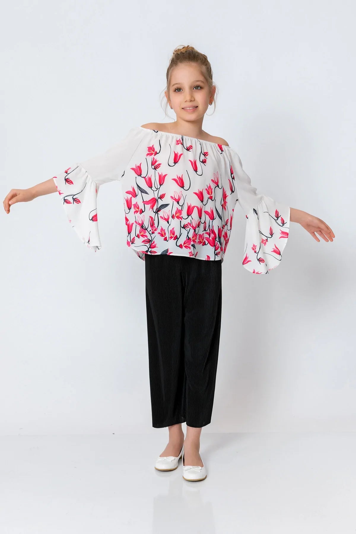 InCity Kids Girls Scoop Neck Floral Blouse InCity Boys & Girls