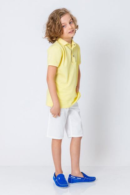 InCity Kids Boys Solid Button Short Sleeve Polo Shirt InCity Boys & Girls