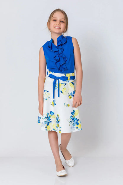 InCity Kids Girls Solid Cascade Sleeveless Fashion Blouse InCity Boys & Girls