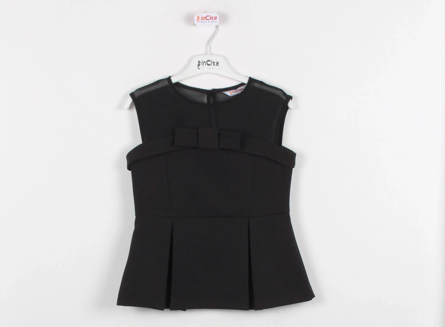 InCity Kids Girls Semi Transparent Solid Sleeveless Dress Blouse InCity Boys & Girls